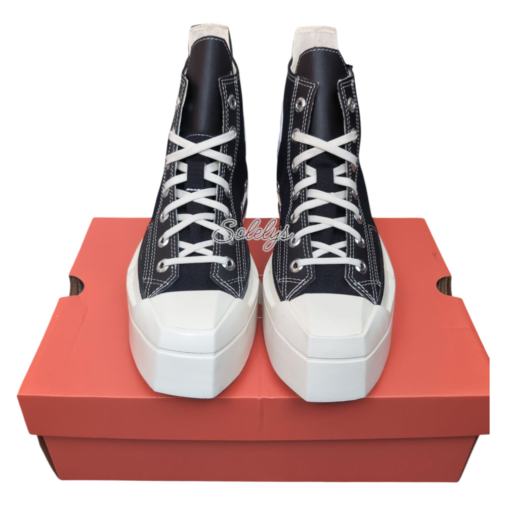 Converse Chuck 70 De Luxe Squared Black Egret Canvas Sneaker Womens 5.5 NEW
